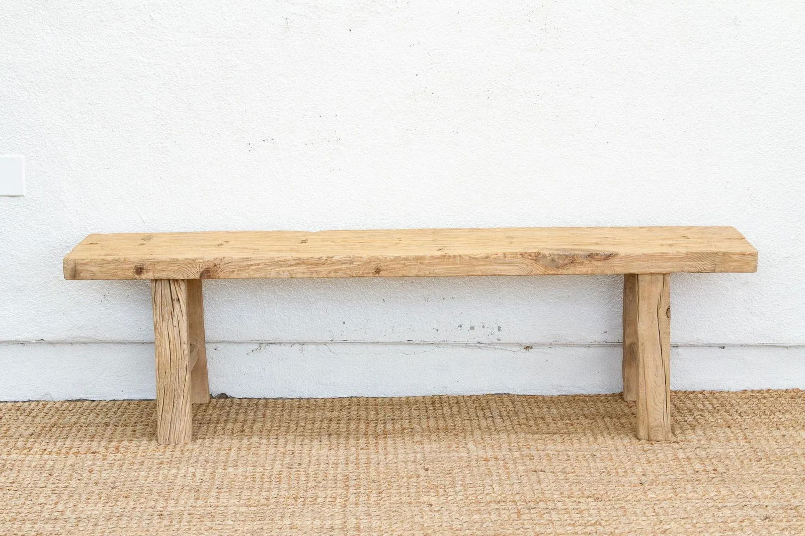Primitive Bleached Wood Joint Bench - 3