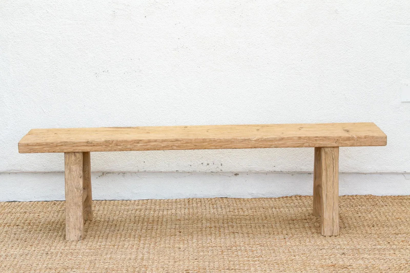 Primitive Bleached Wood Joint Bench - 4