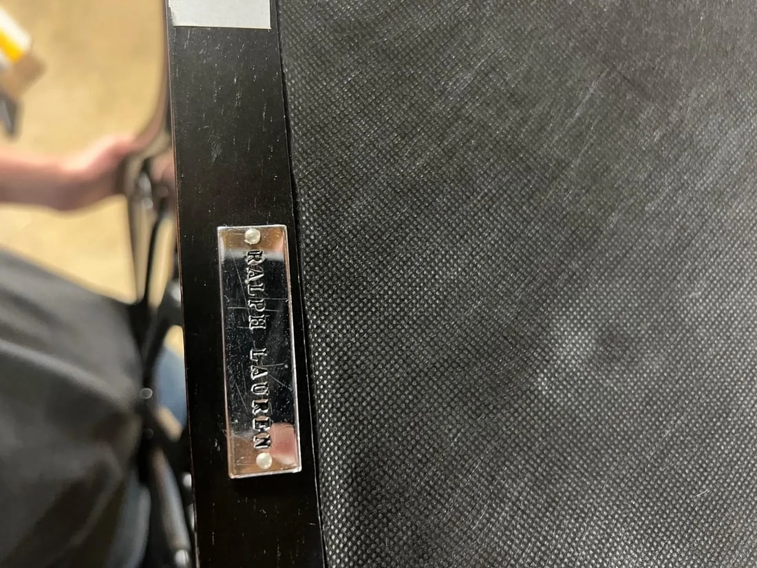 Set of 4 Ralph Lauren Black Armchairs With Genuine Leather Faux Alligator Seats - 9