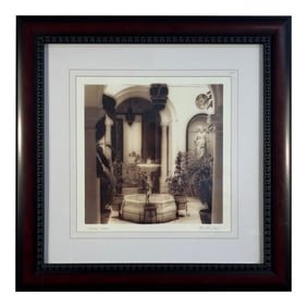 Alan Blaustein Sepia Photograph – Spanish Courtyard Scene, Cordoba, Spain