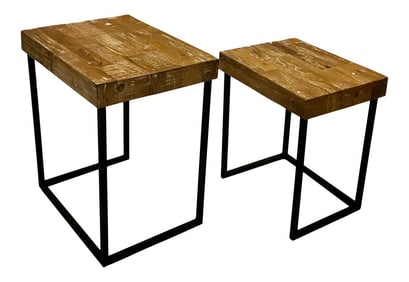 Modern Wooden Side Tables - a Pair