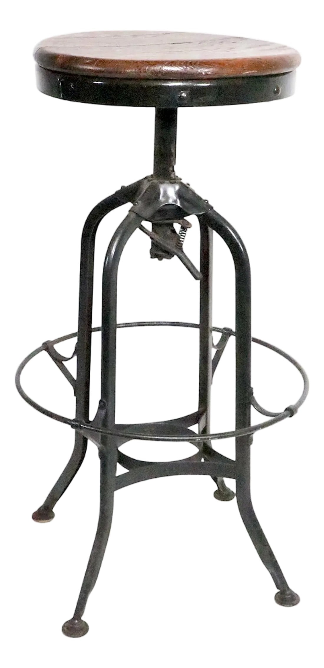 Vintage Adjustable Industrial Work Stool by Toledo Circa 1900/20s (1 of 9)