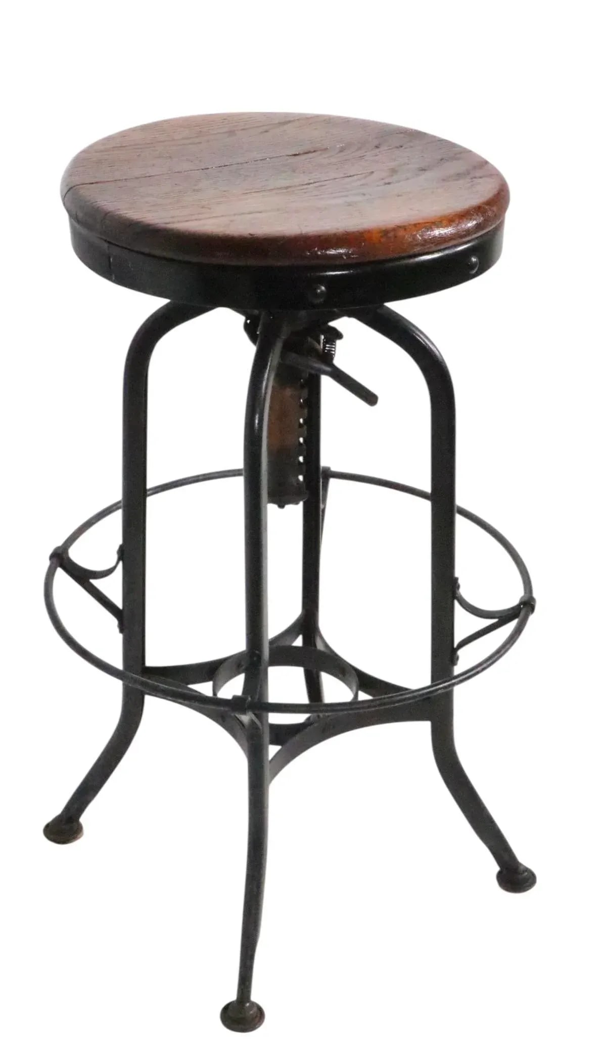Vintage Adjustable Industrial Work Stool by Toledo Circa 1900/20s - 6