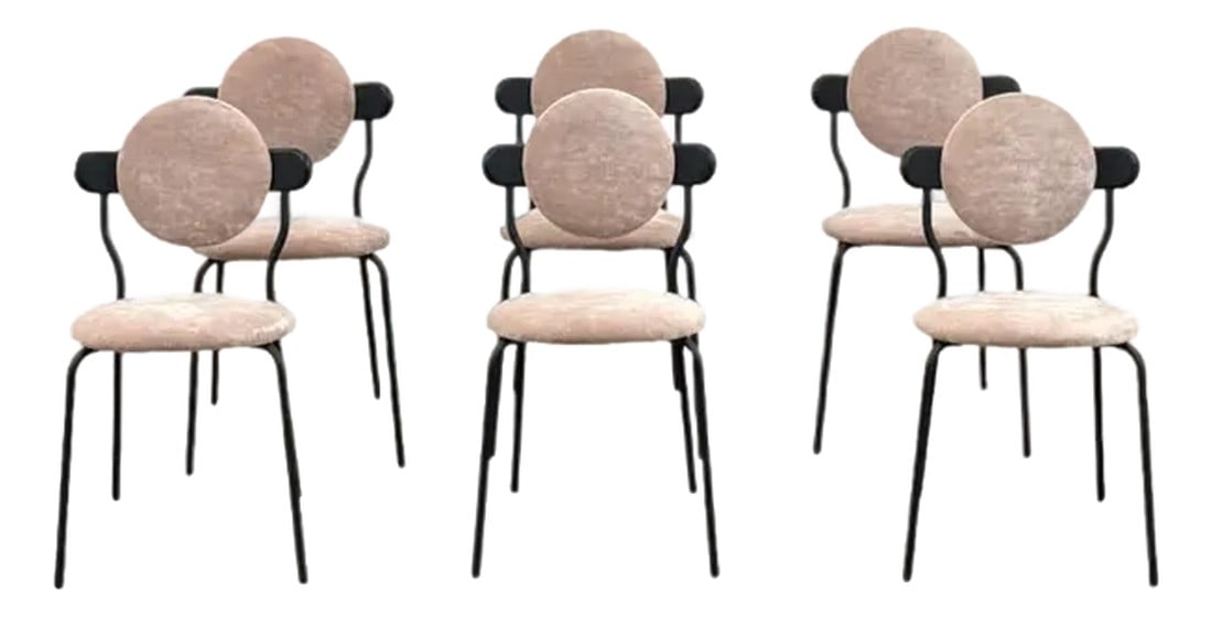La Chance Planet Dining Chairs - Set of 6: La Chance Planet Dining Chairs, set of 6 The Planet dining chair designed by Jean-Baptiste Souletie for Parisian brand La Chance, takes its design cues from the unique outline of Saturn. This set is u