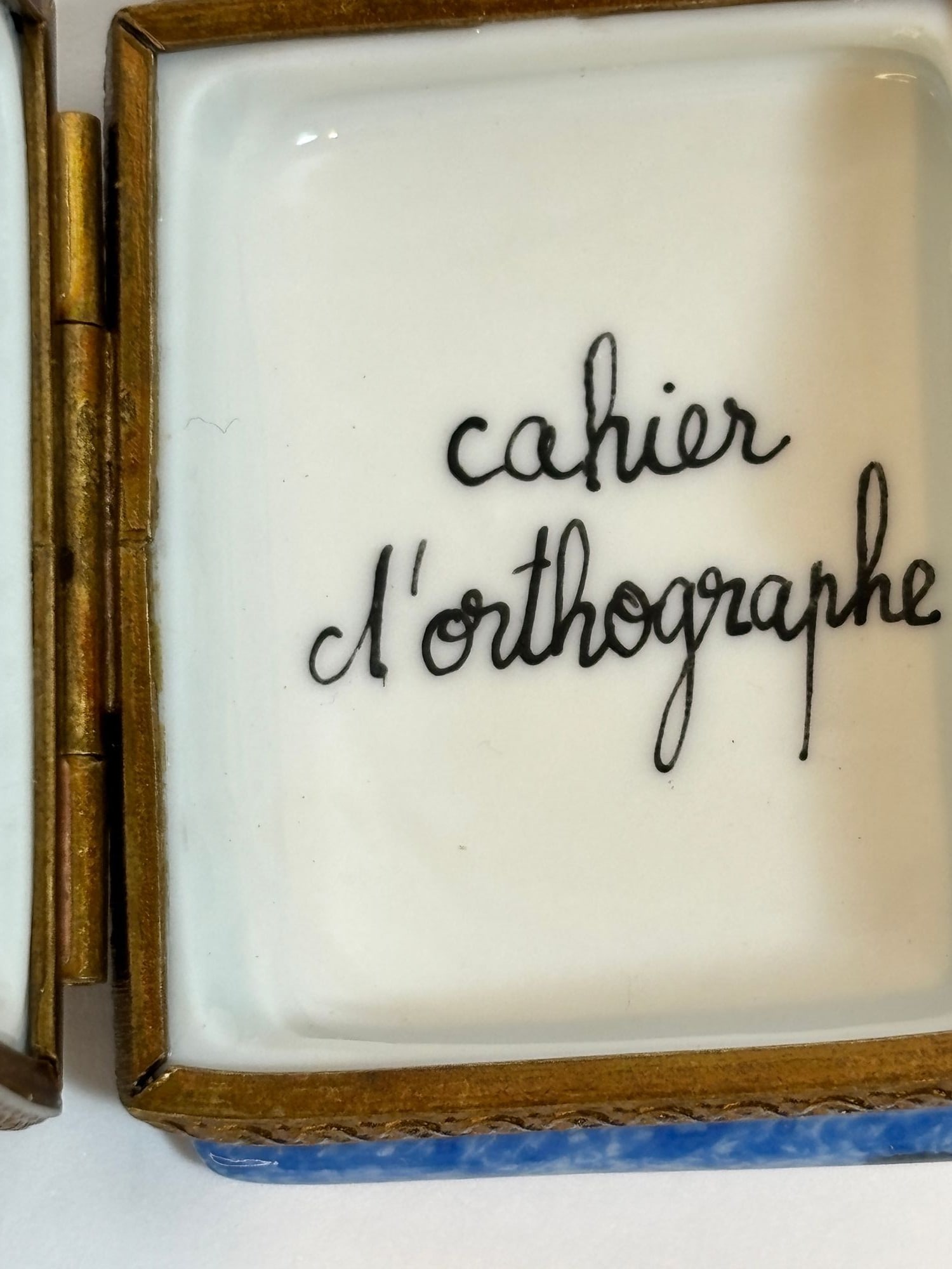 Limoges Porcelain Box With Teddy Bear on Book Hand-Painted France - 12