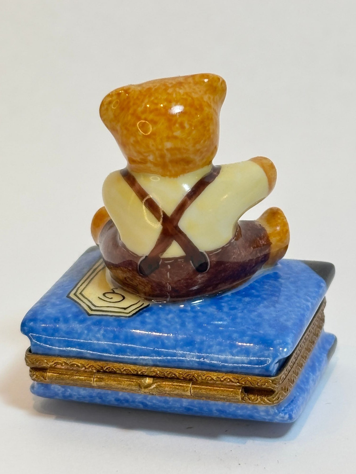 Limoges Porcelain Box With Teddy Bear on Book Hand-Painted France - 5