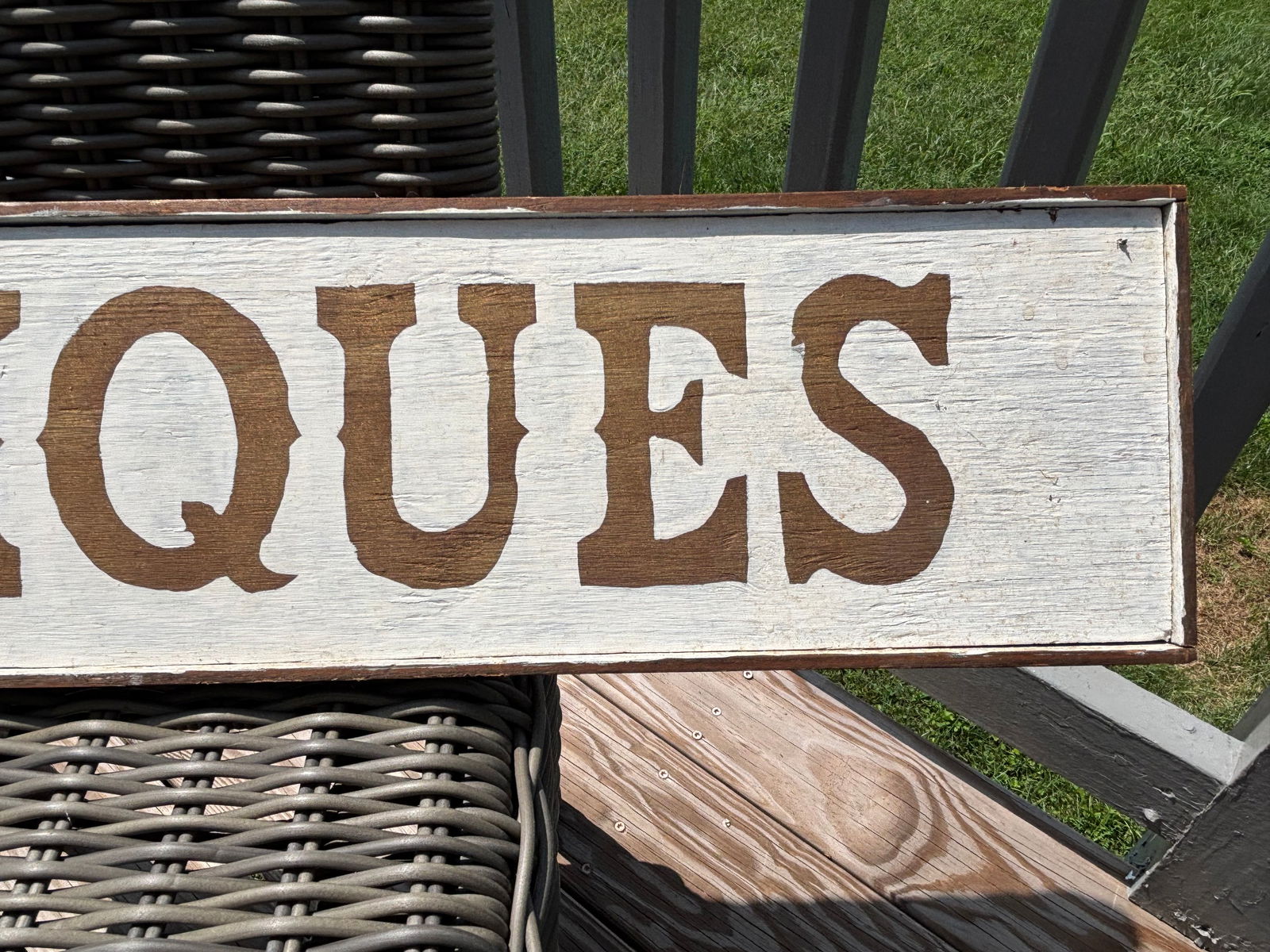 Antiques - 33.5" 20th Century Trade Sign in Cooper and White - 4