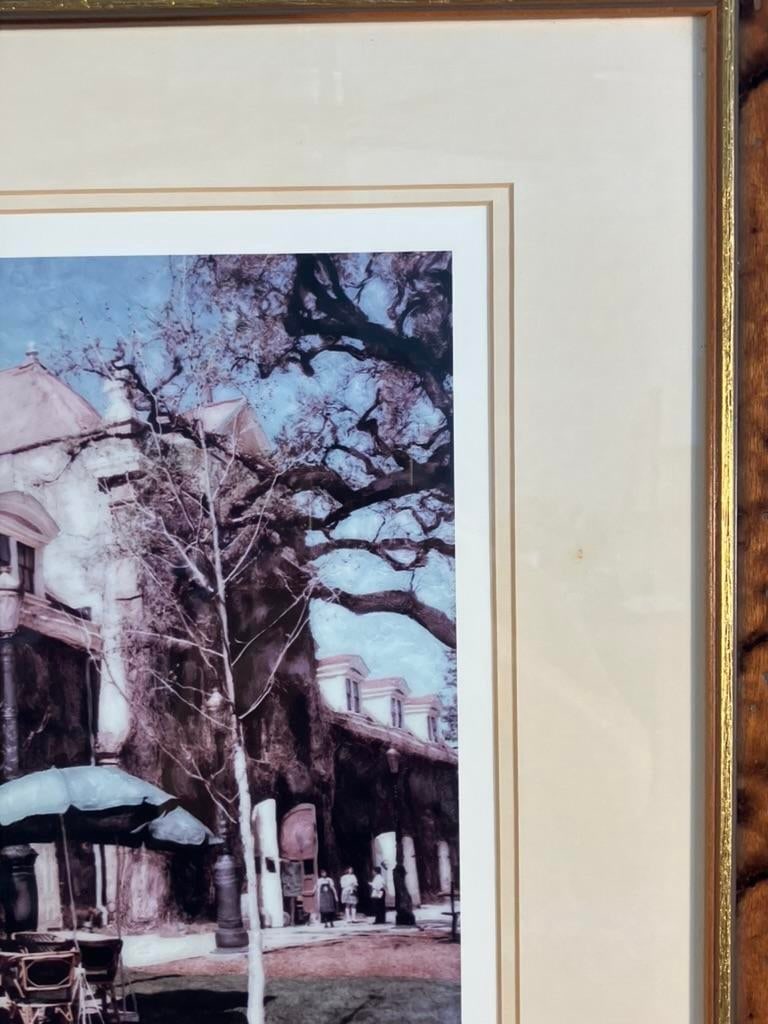 Ernesto RodrÃ­guez Hand-Colored Photograph – Outdoor Café Scene, Signed - 3