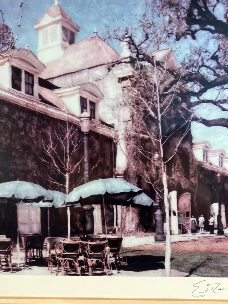 Ernesto RodrÃ­guez Hand-Colored Photograph – Outdoor Café Scene, Signed - 4