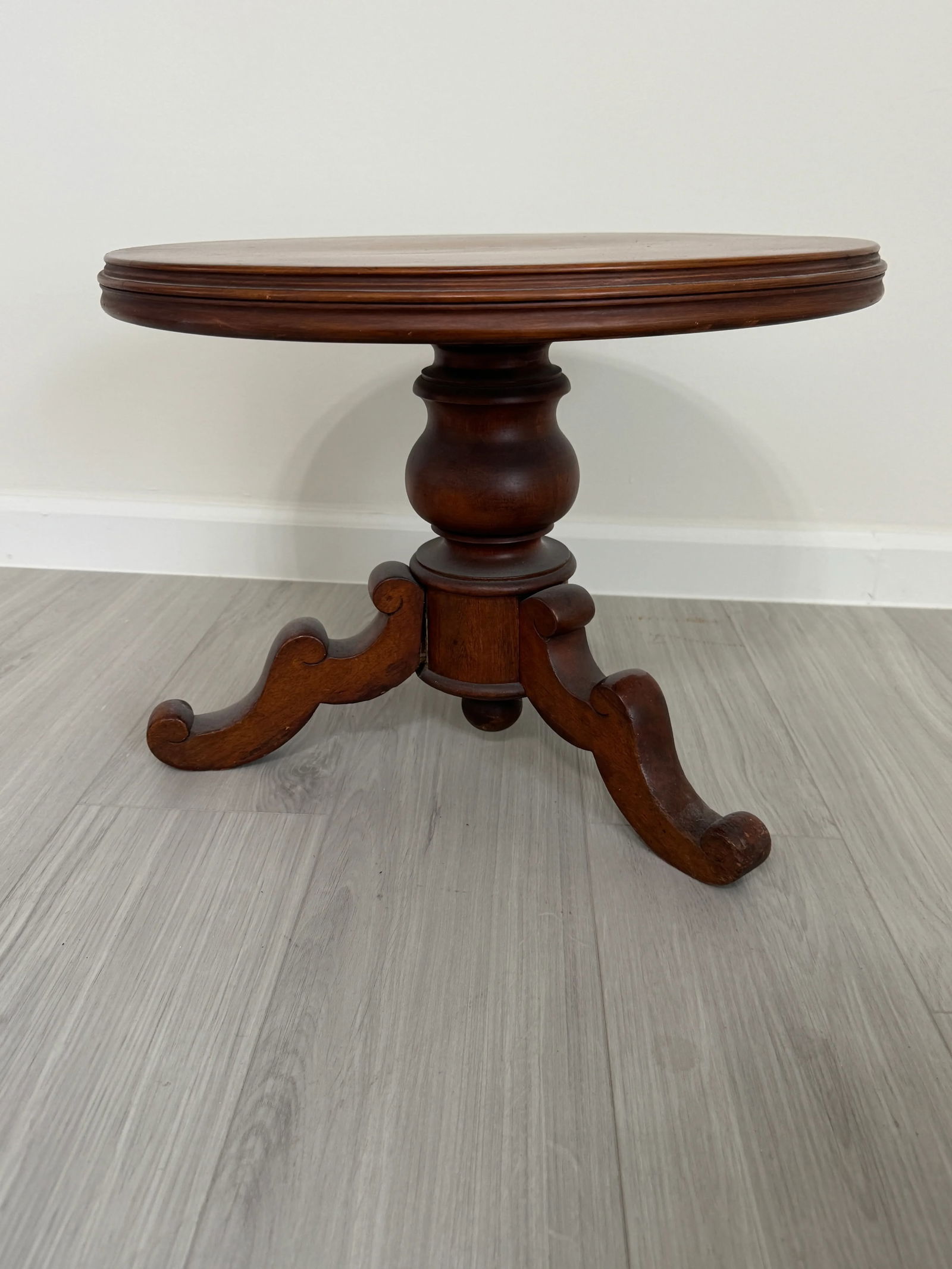 Antique Victorian Pedestal Parlor Side Table - Short Table or Plant Stand - 2