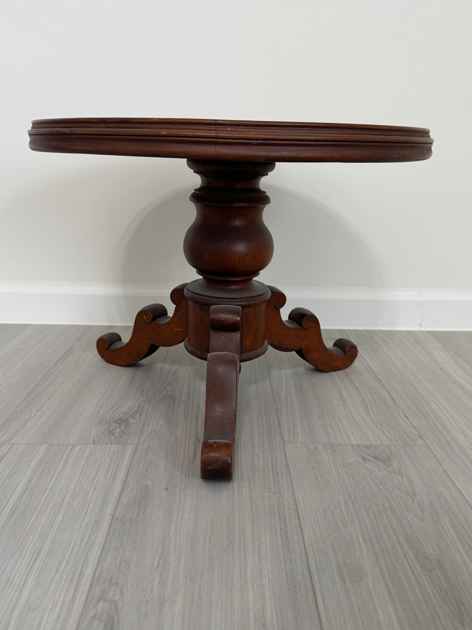 Antique Victorian Pedestal Parlor Side Table - Short Table or Plant Stand - 3