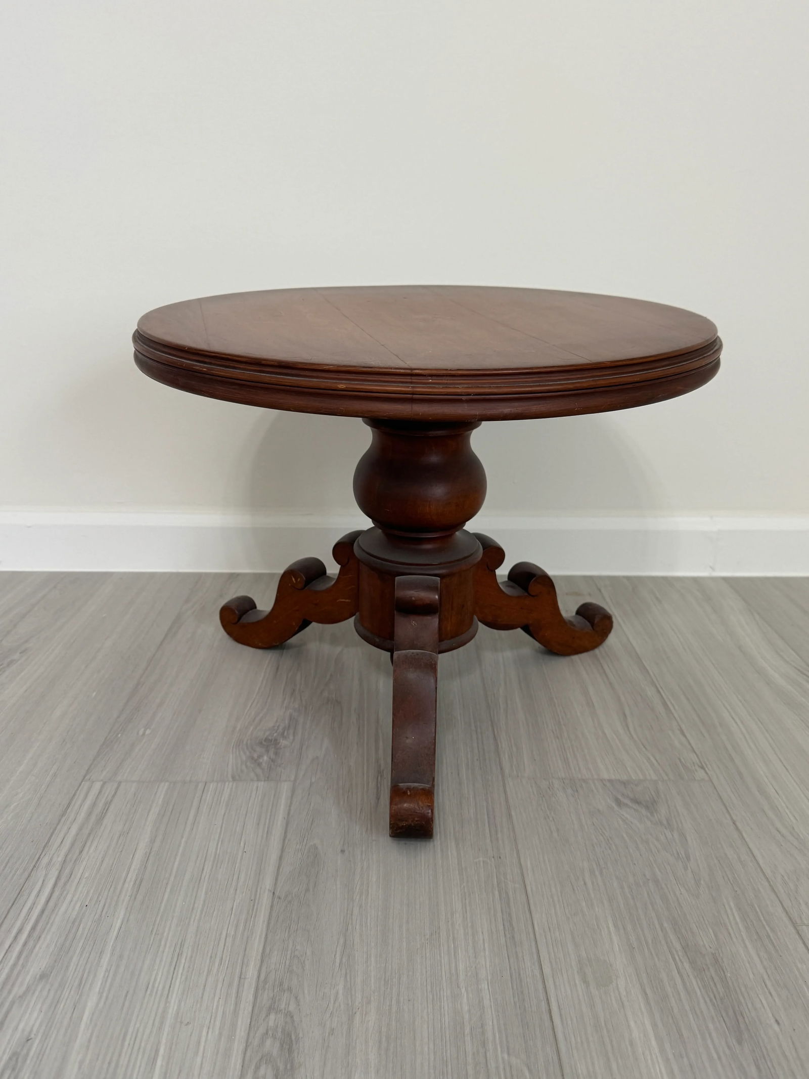 Antique Victorian Pedestal Parlor Side Table - Short Table or Plant Stand - 4