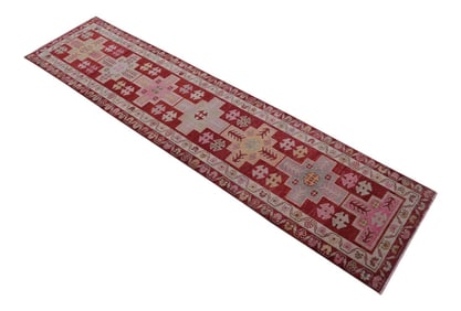 Kurdish Runner Rug . Hand-Knotted Herki Runner Rug Kitchen Island Hallway Decor - 2"²9"³