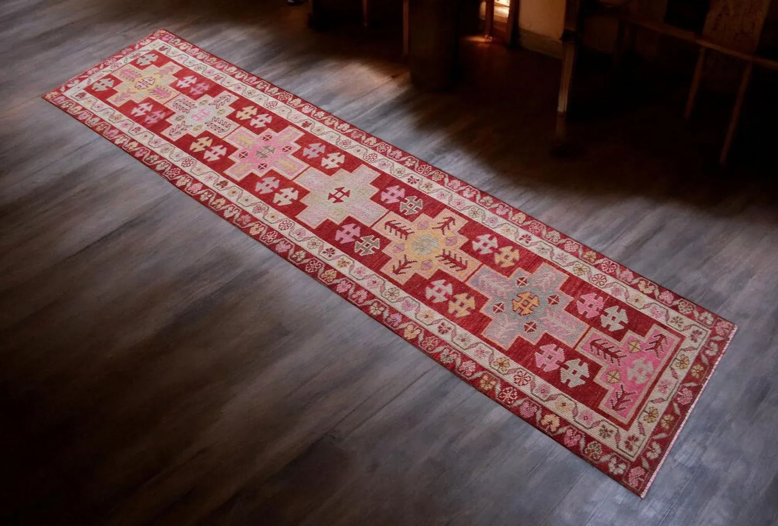 Kurdish Runner Rug . Hand-Knotted Herki Runner Rug Kitchen Island Hallway Decor - 2"²9"³ - 3
