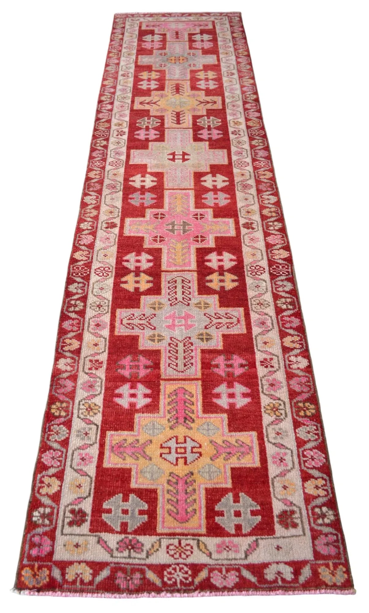 Kurdish Runner Rug . Hand-Knotted Herki Runner Rug Kitchen Island Hallway Decor - 2"²9"³ - 6
