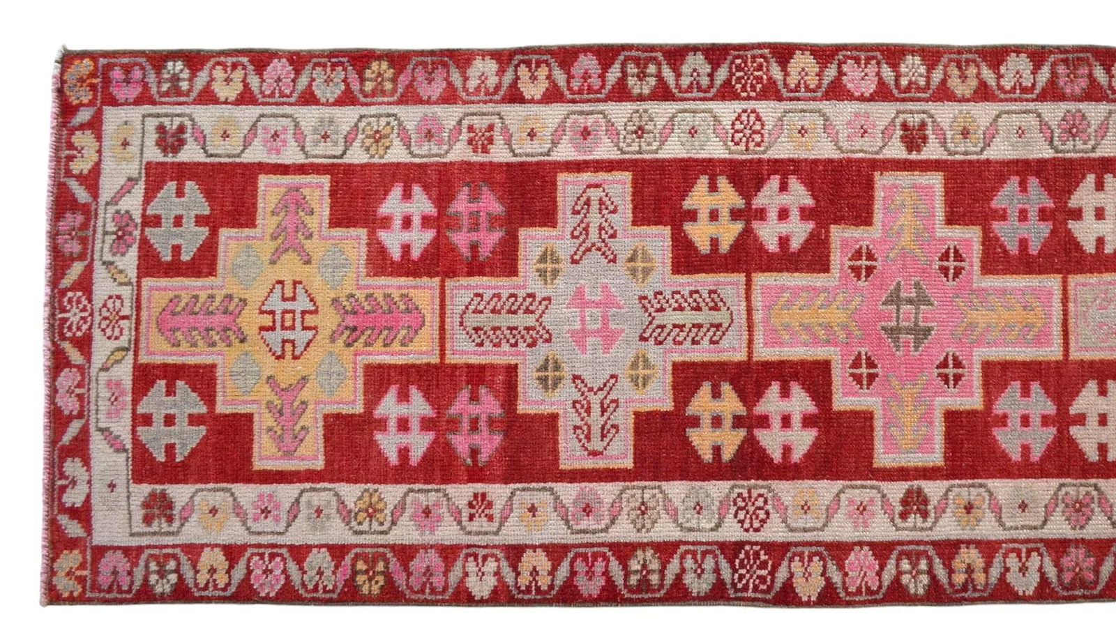 Kurdish Runner Rug . Hand-Knotted Herki Runner Rug Kitchen Island Hallway Decor - 2"²9"³ - 7