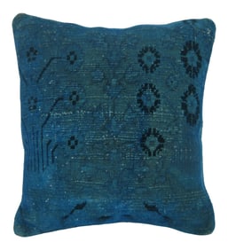 Blue Turkish Overdye Rug Pillow