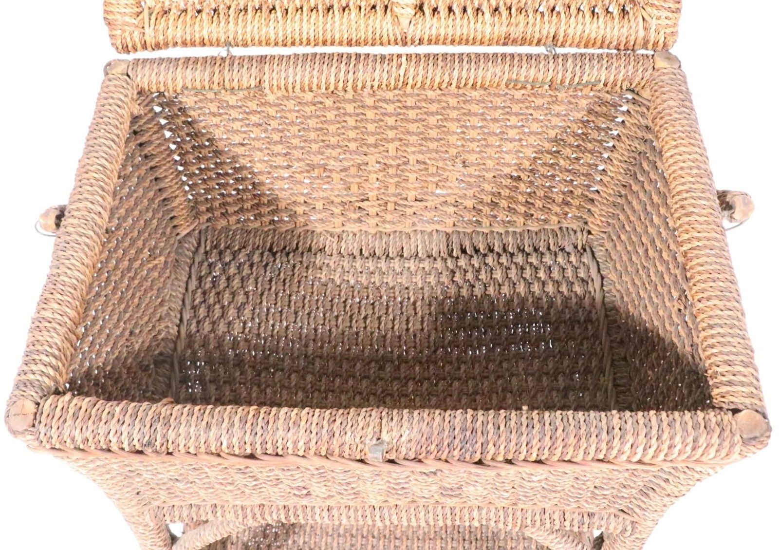 Antique Rope Wicker Sewing Stand - 13