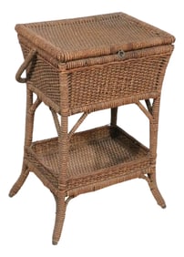 Antique Rope Wicker Sewing Stand