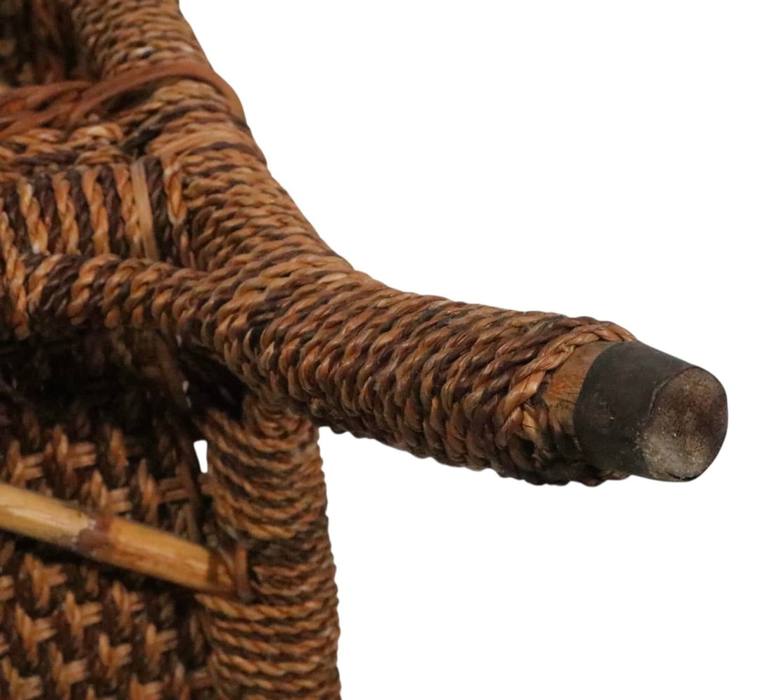 Antique Rope Wicker Sewing Stand - 7