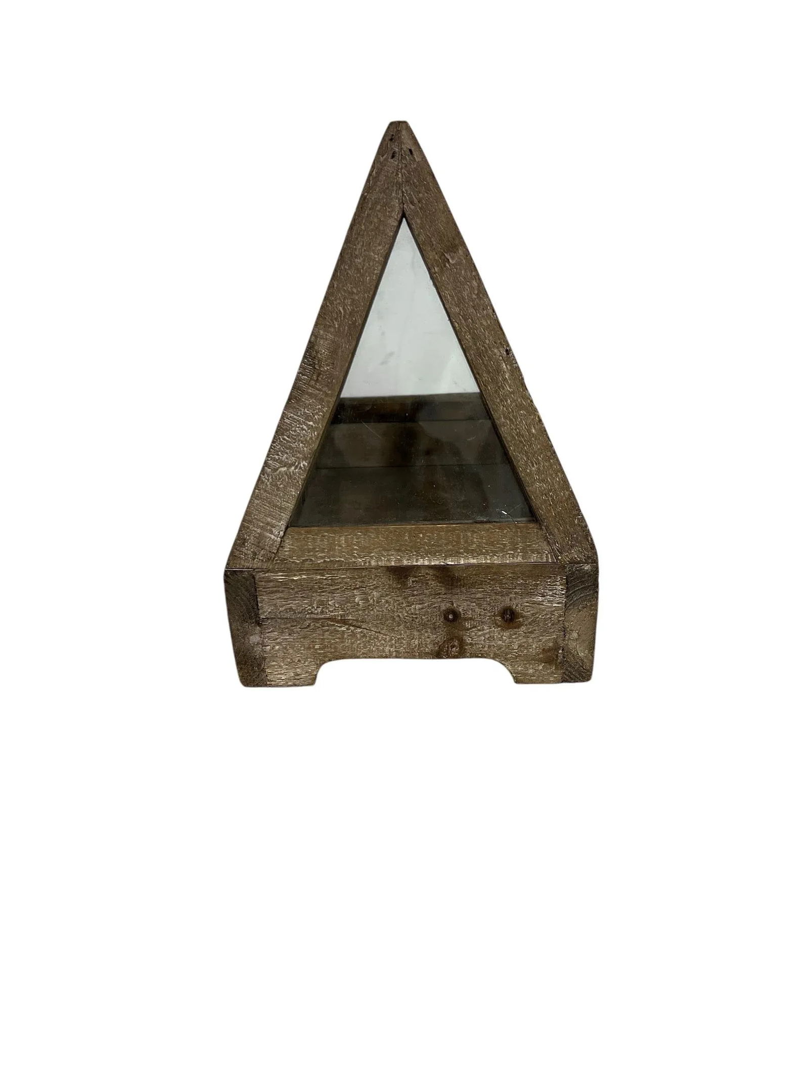 Vintage Cerused Wood Terrarium Tabletop Greenhouse, Farmhouse, Cabin, Lodge, Garden - 3