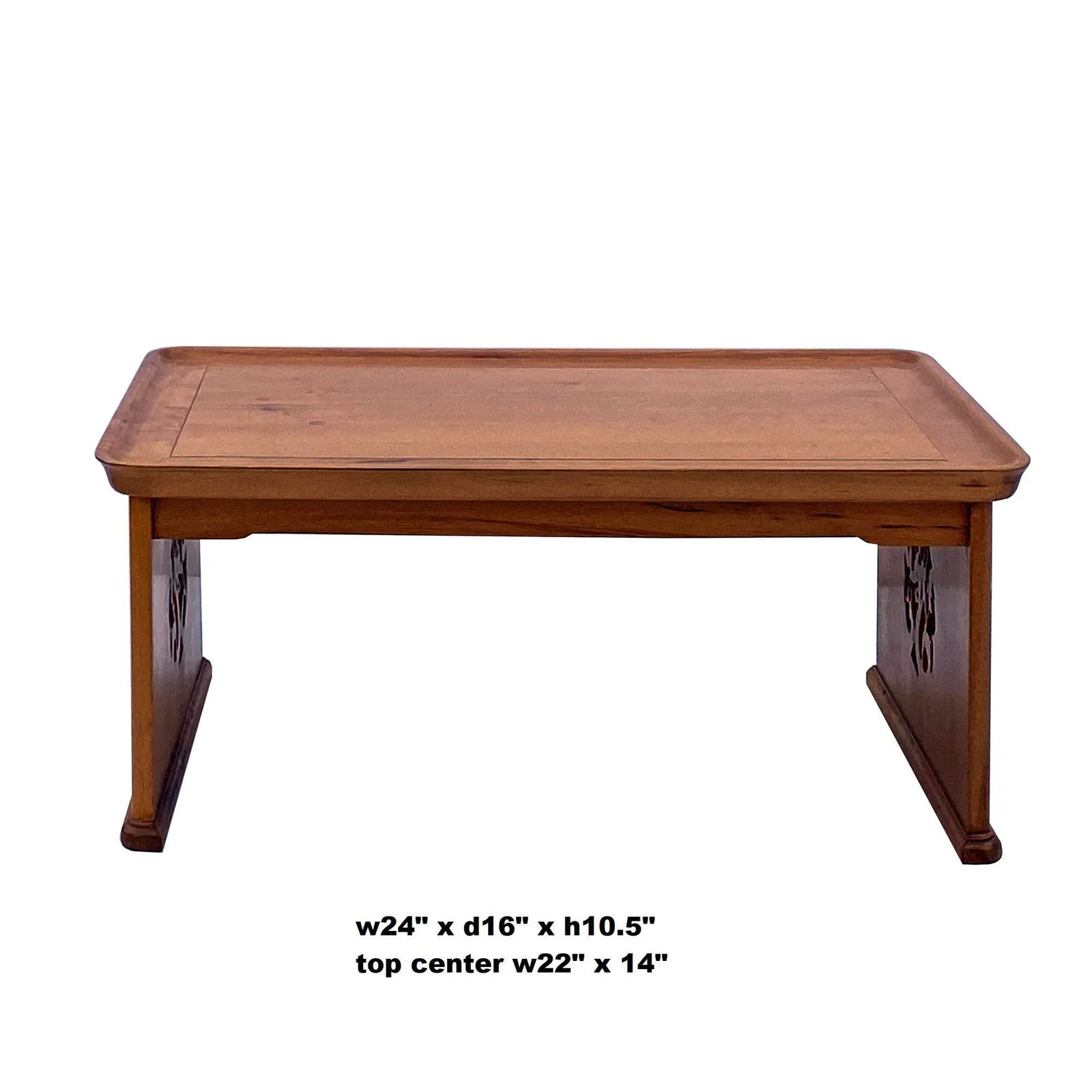 Oriental Light Brown Wood Rectangular Table Stand - 6