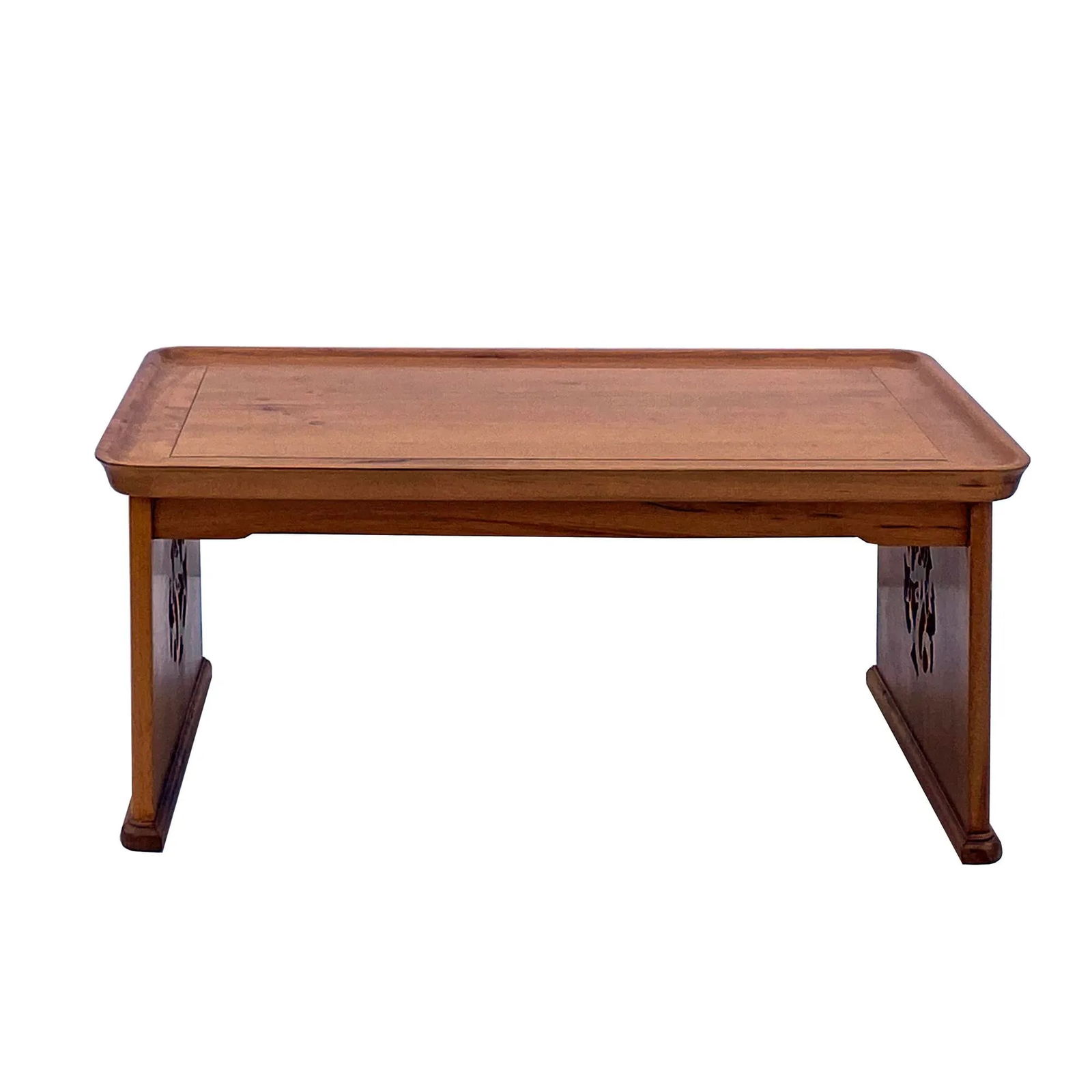 Oriental Light Brown Wood Rectangular Table Stand - 7