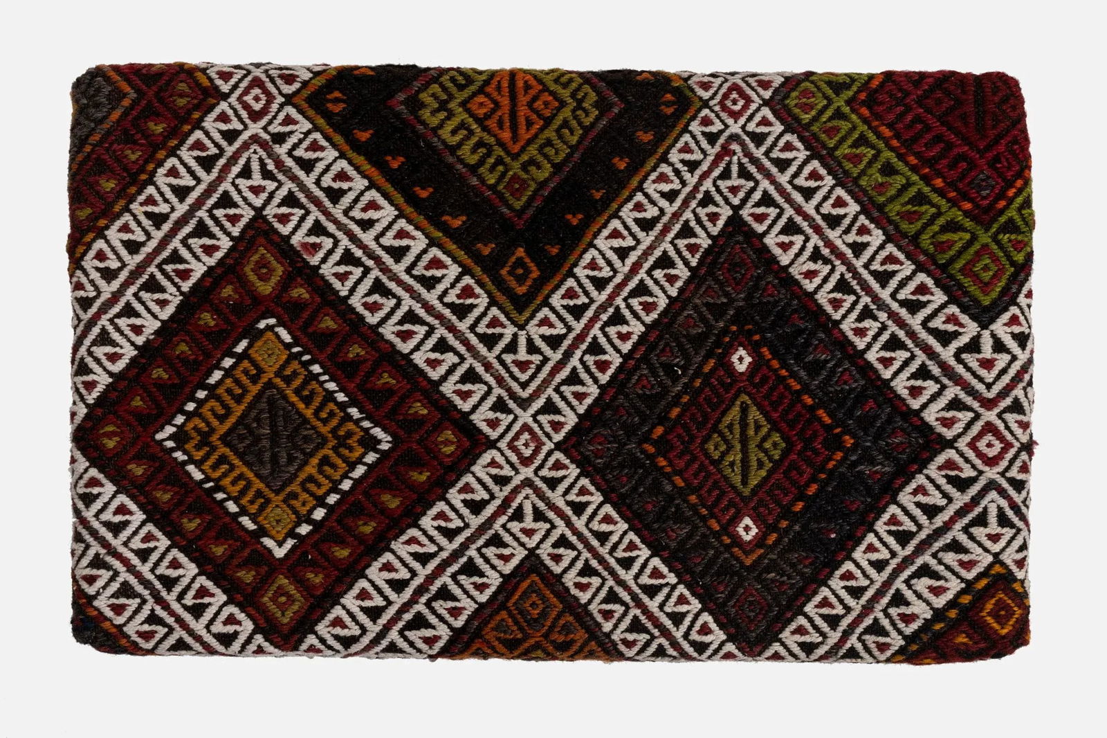 Turkish Hand Woven Kilim Footstool - Tribal Pouf - 4