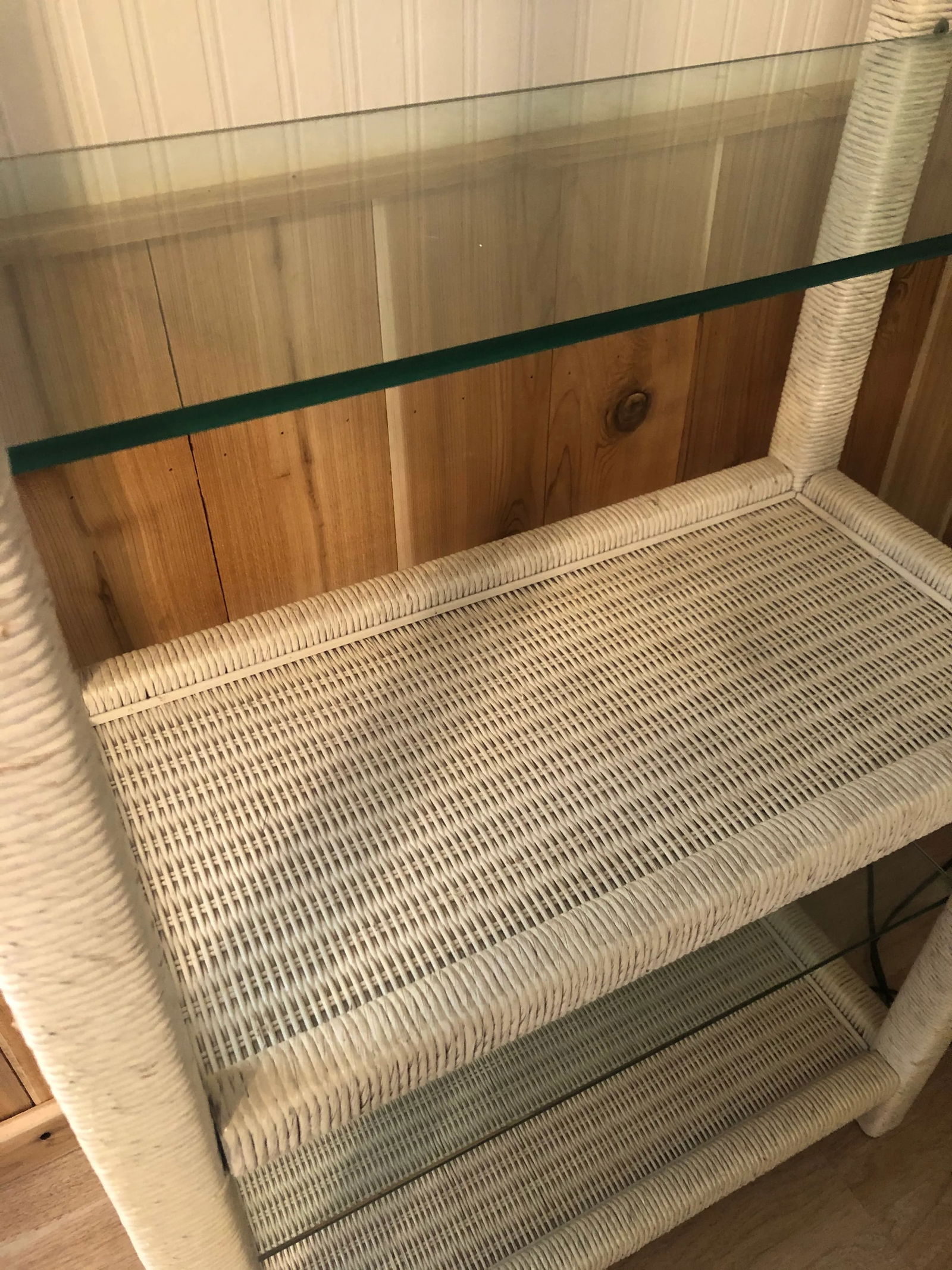 Mid Century Henry Link Wicker Etagere - 5