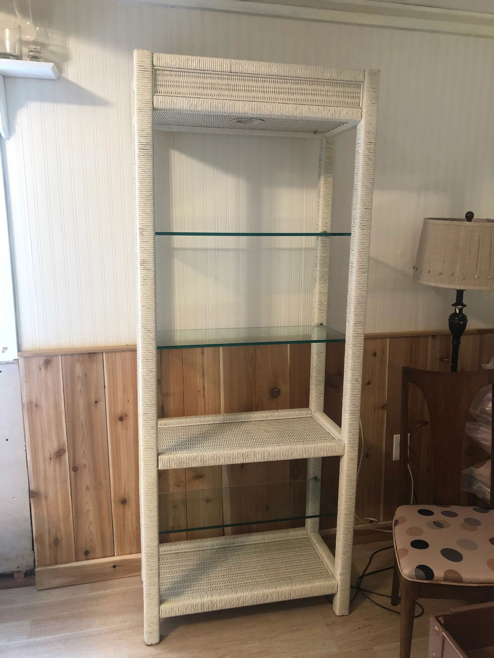 Mid Century Henry Link Wicker Etagere - 6