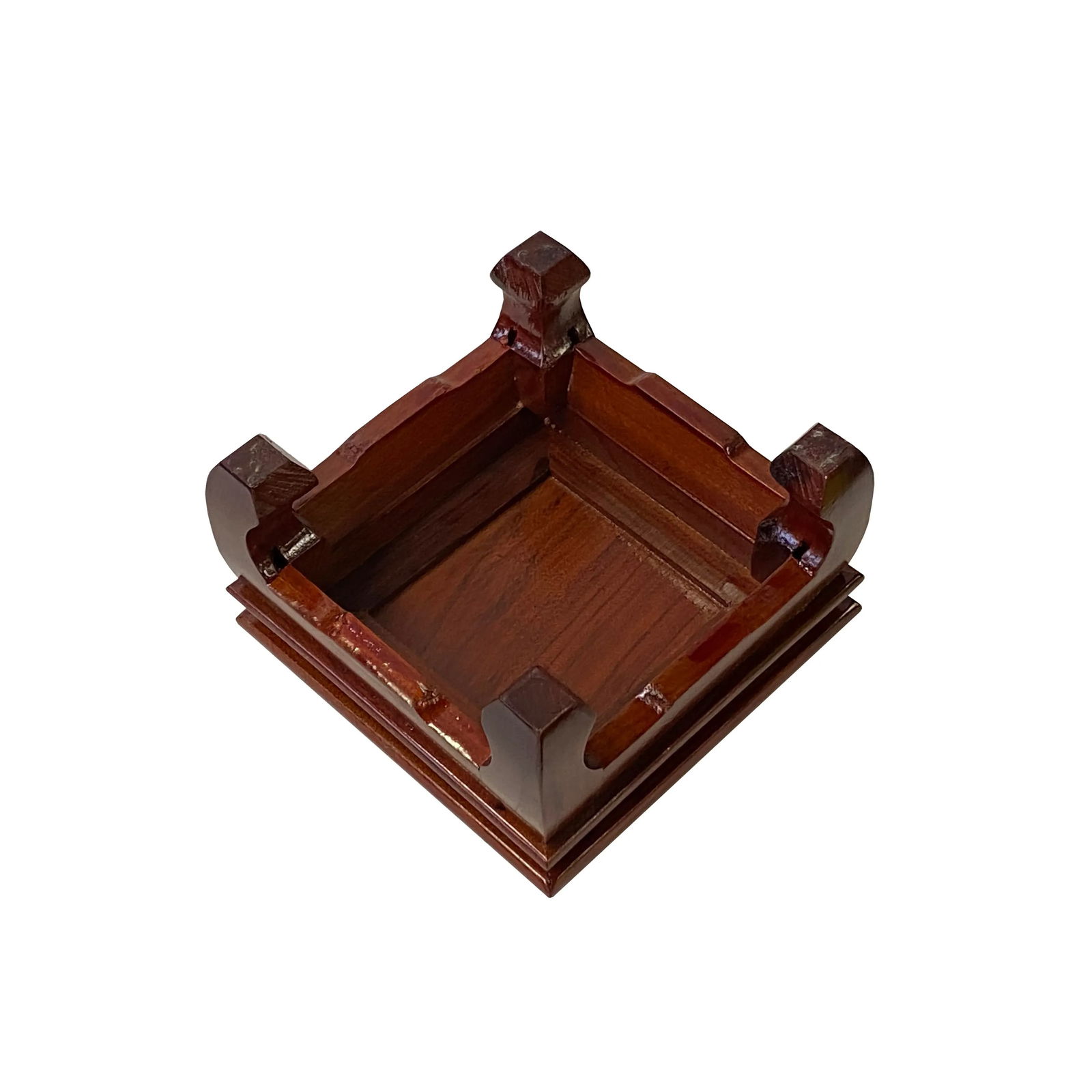 5" Light Brown Curve Legs Square Wood Display Stand Riser - 4