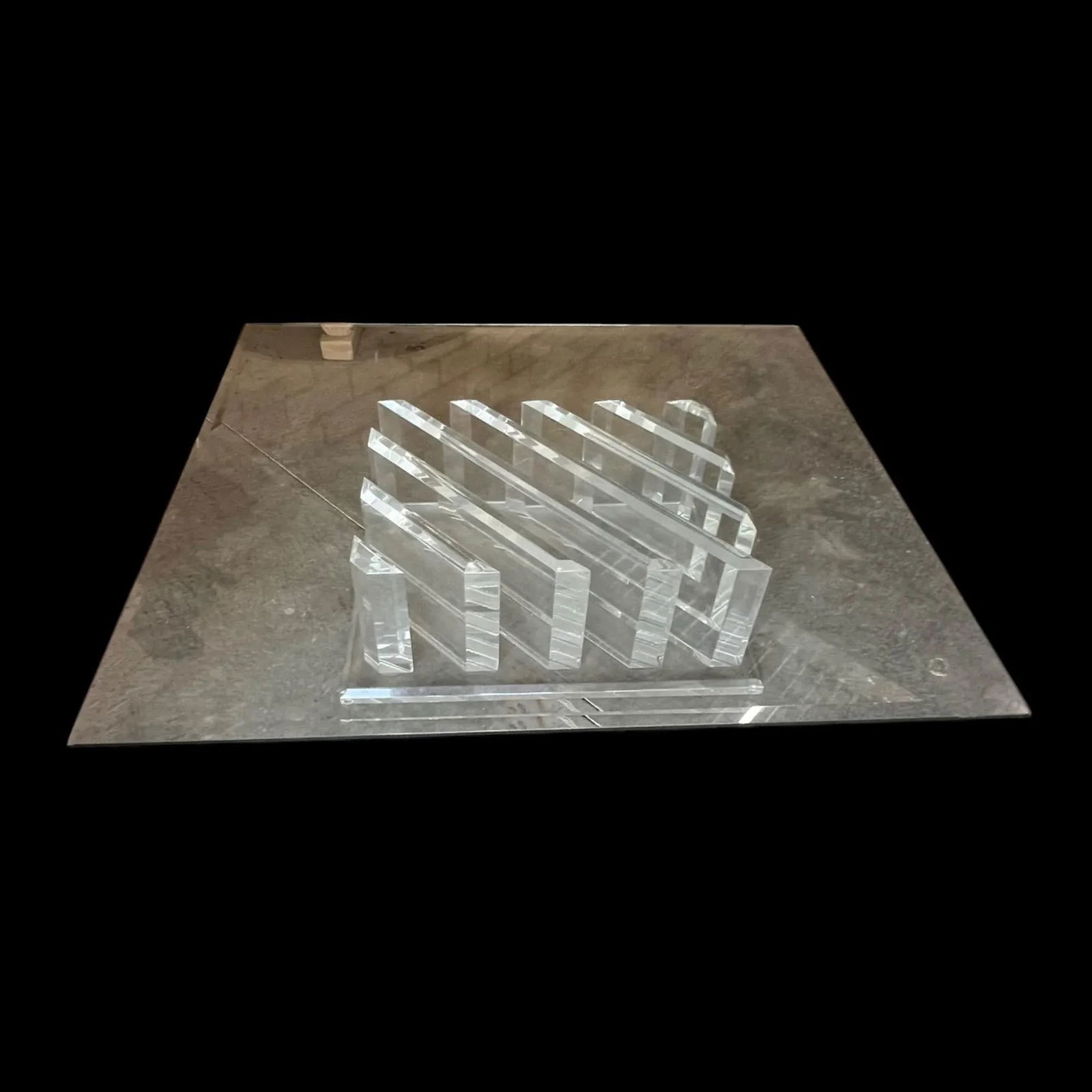 Lucite & Glass Top Coffee Table - 10