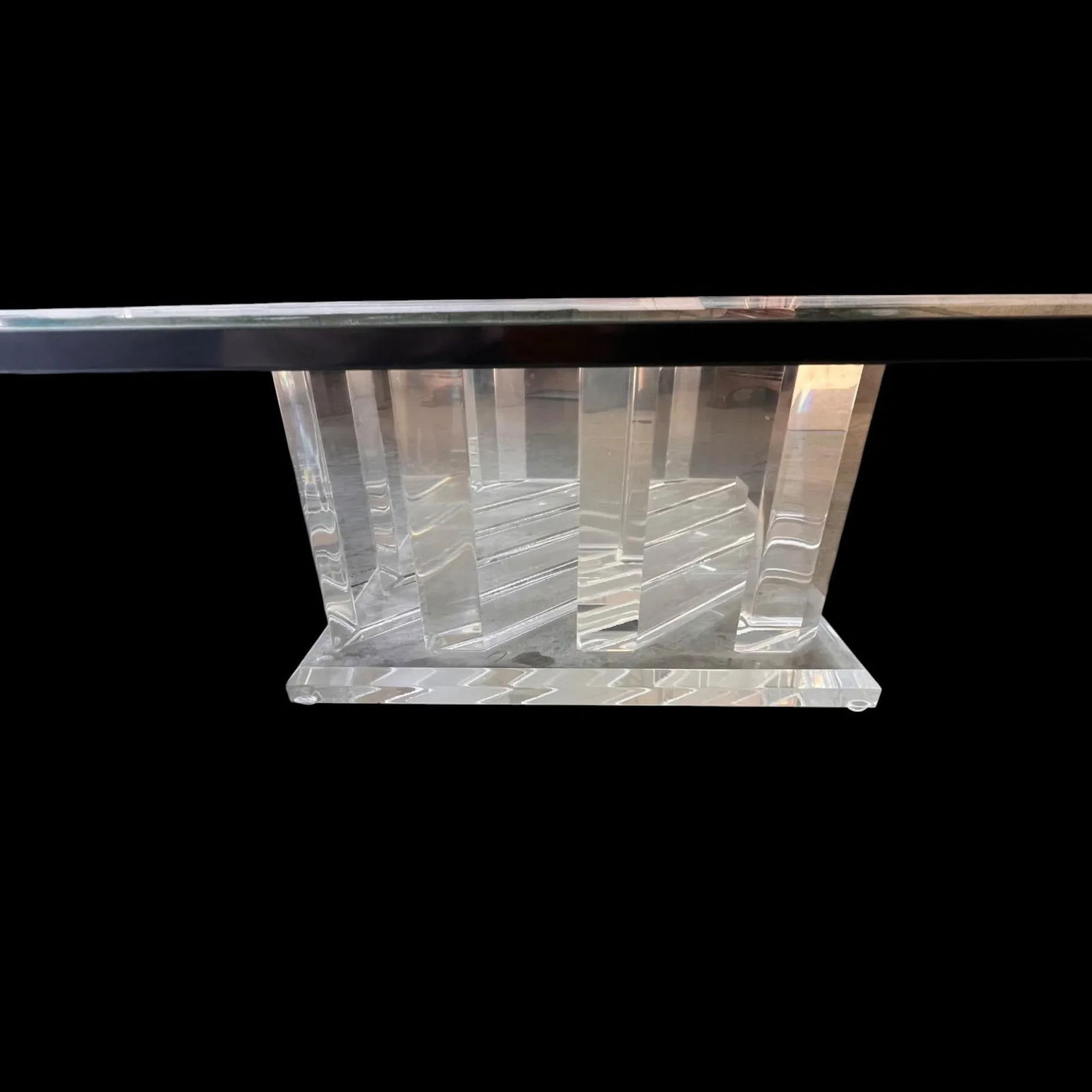 Lucite & Glass Top Coffee Table - 11
