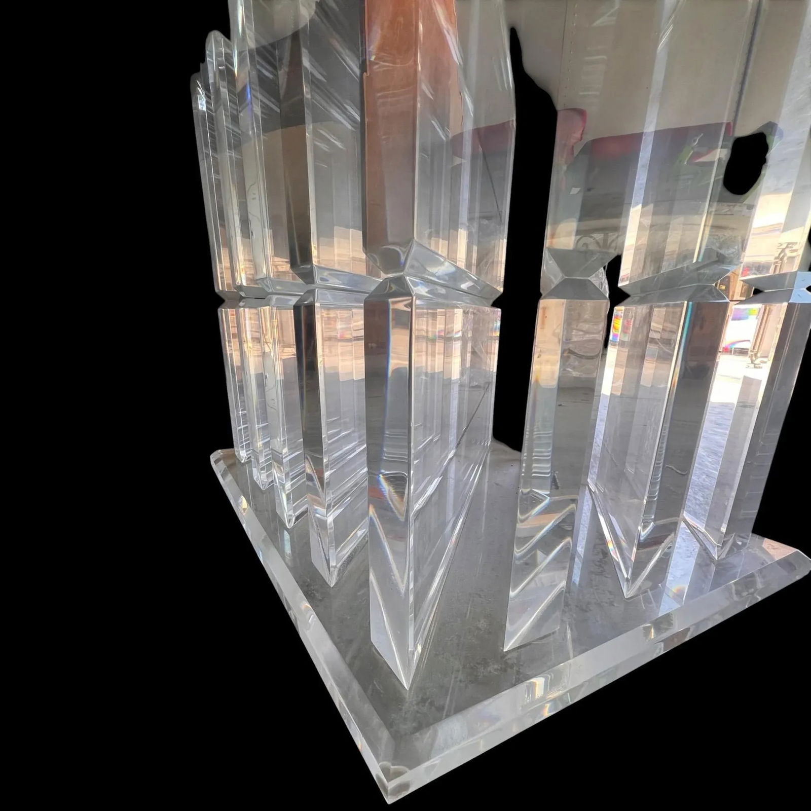 Lucite & Glass Top Coffee Table - 12