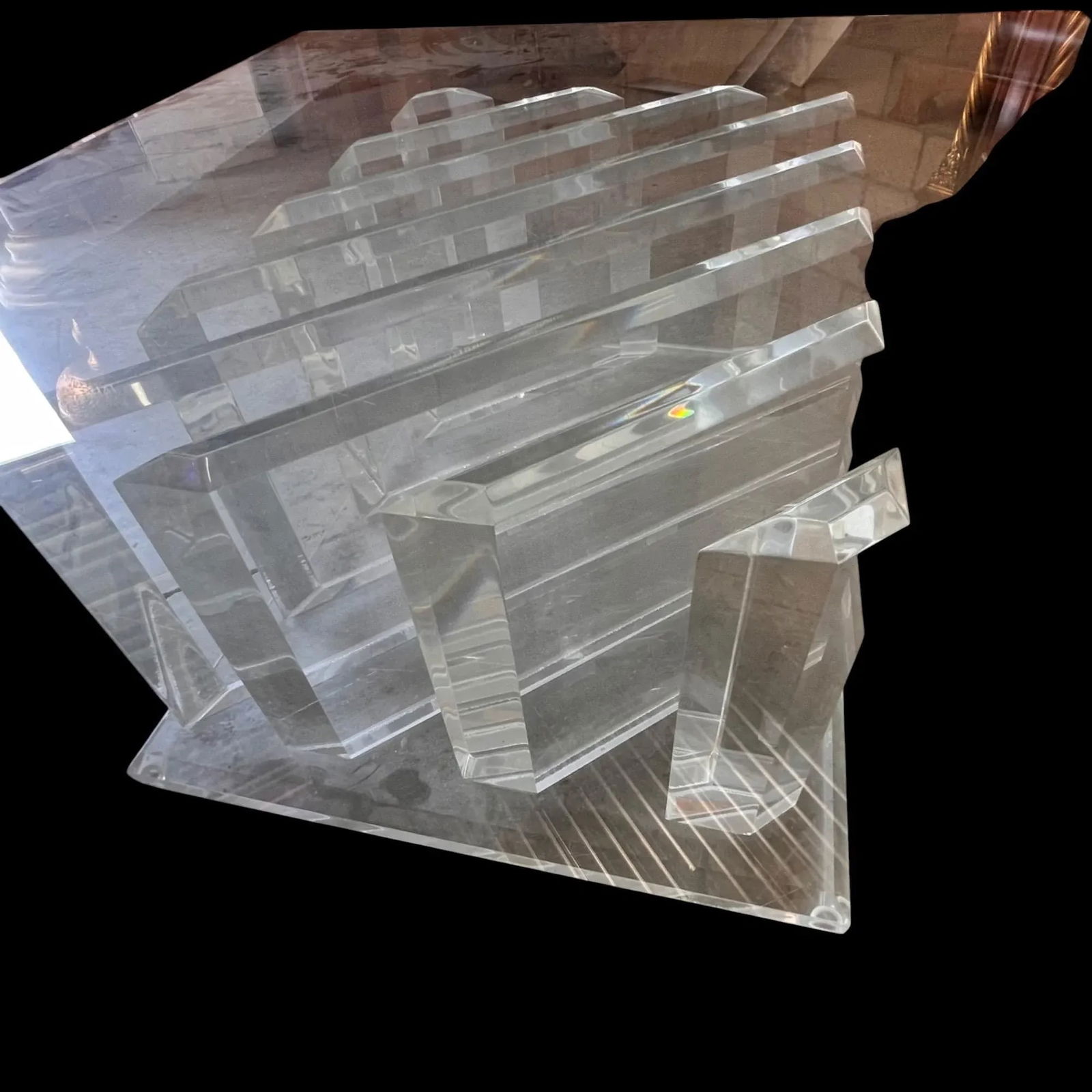 Lucite & Glass Top Coffee Table - 13