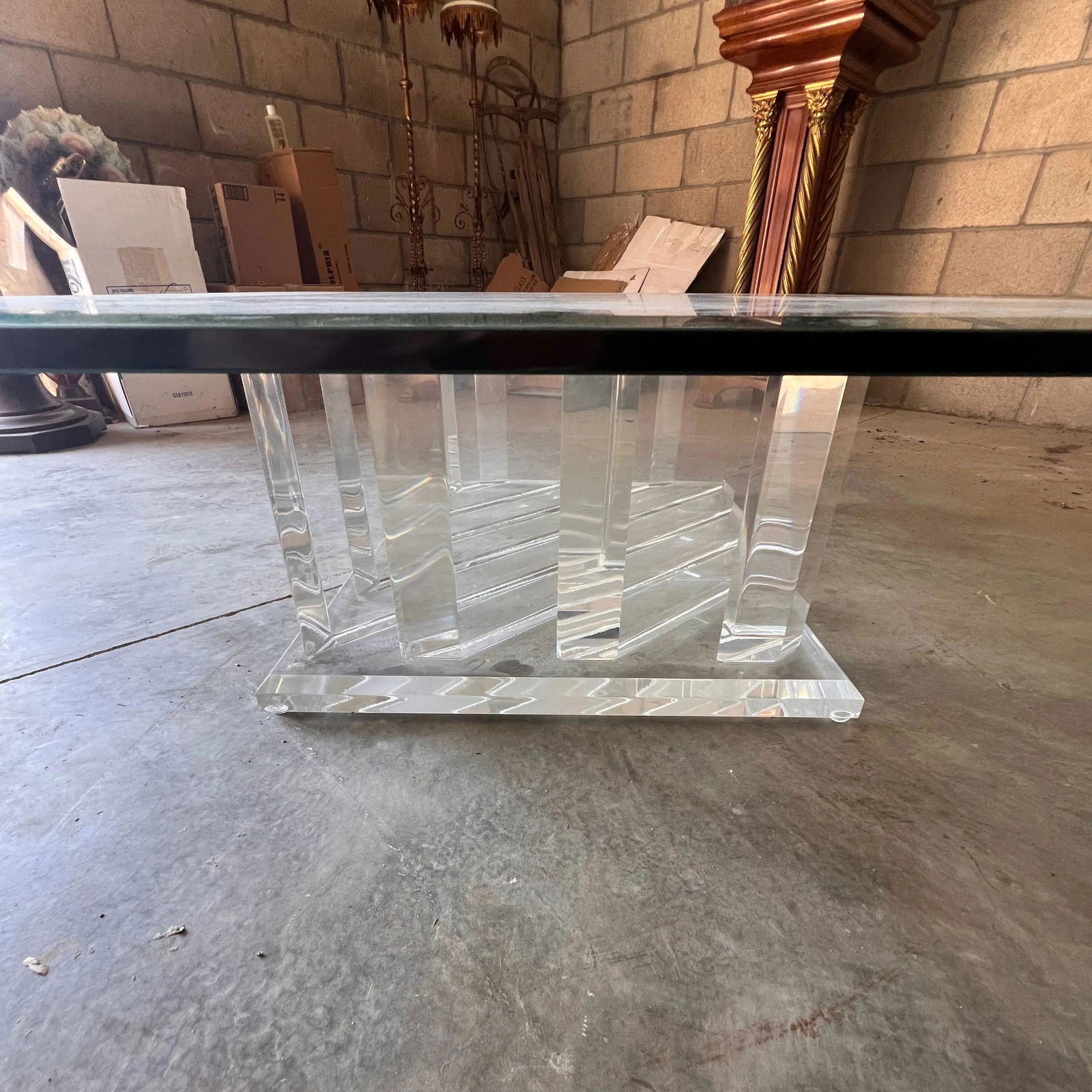 Lucite & Glass Top Coffee Table - 15