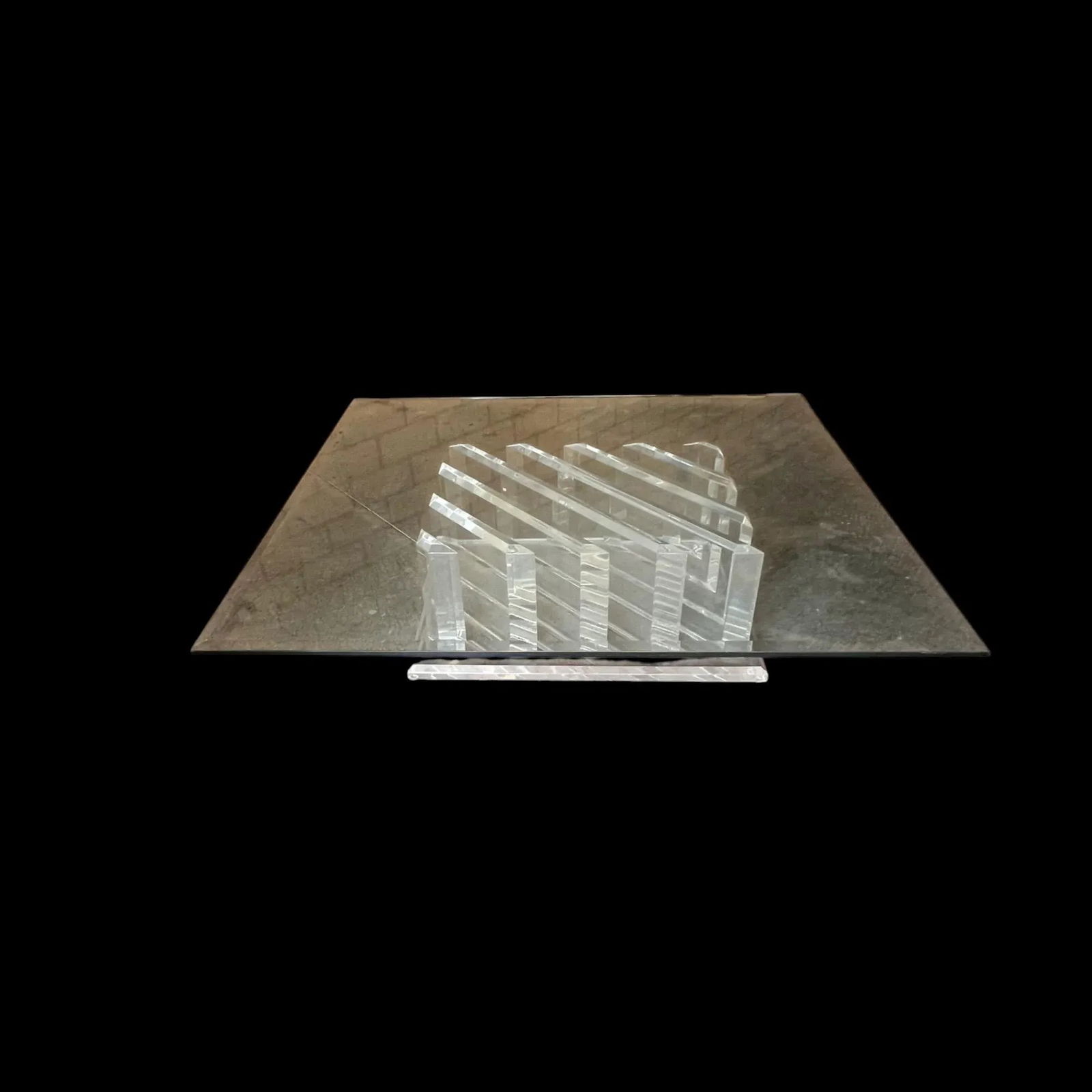 Lucite & Glass Top Coffee Table - 8
