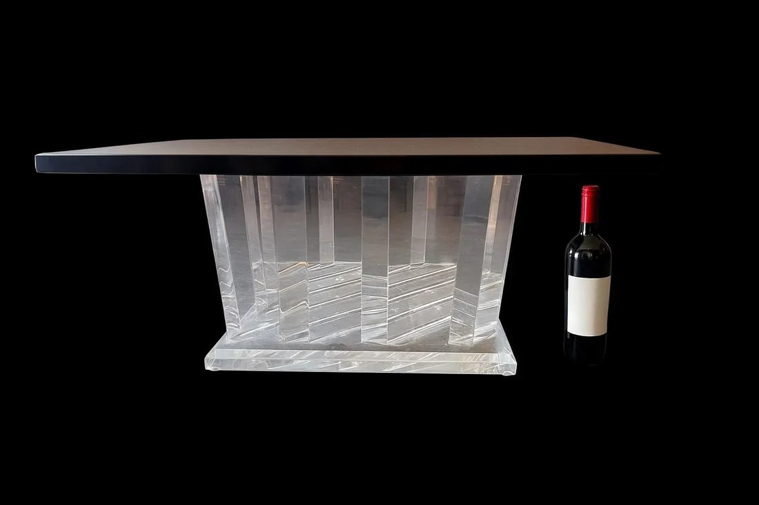 Lucite & Glass Top Coffee Table - 9