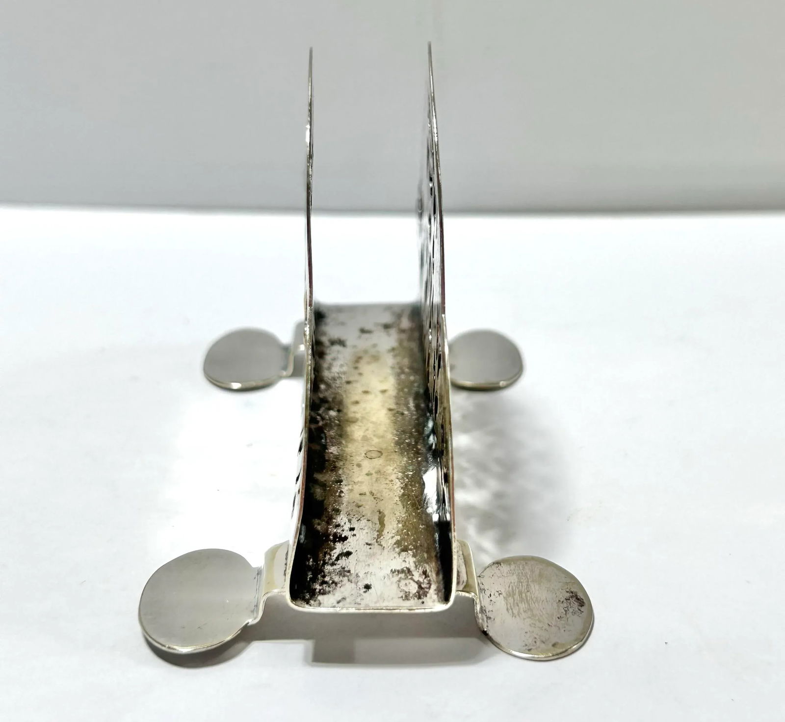 Antique English Victorian l.F.S LTD Silver Napkin Holder - 4