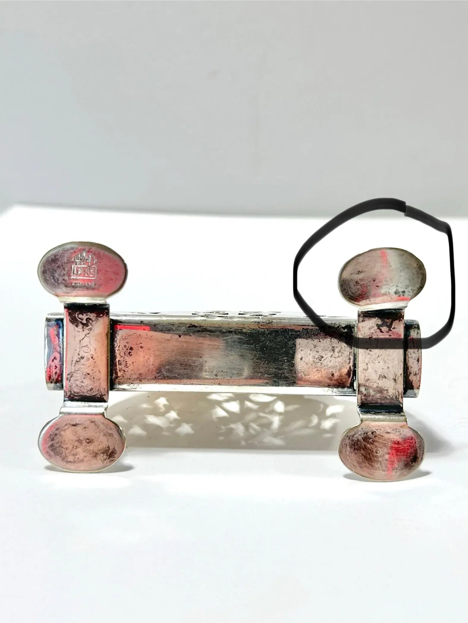 Antique English Victorian l.F.S LTD Silver Napkin Holder - 9