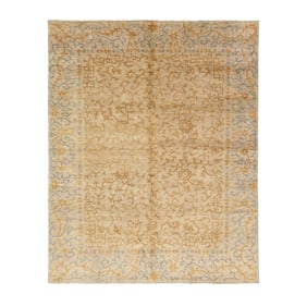 Contemporary Sino Wool Rug Handmade in Beige Allover Pattern