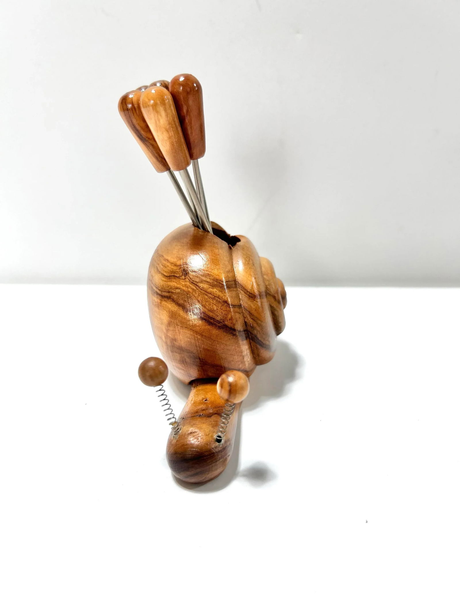 Mid 20th Century Wood Snail Cocktail Appetizer Hors d'Oeuvres Pick Set - 6 - 5