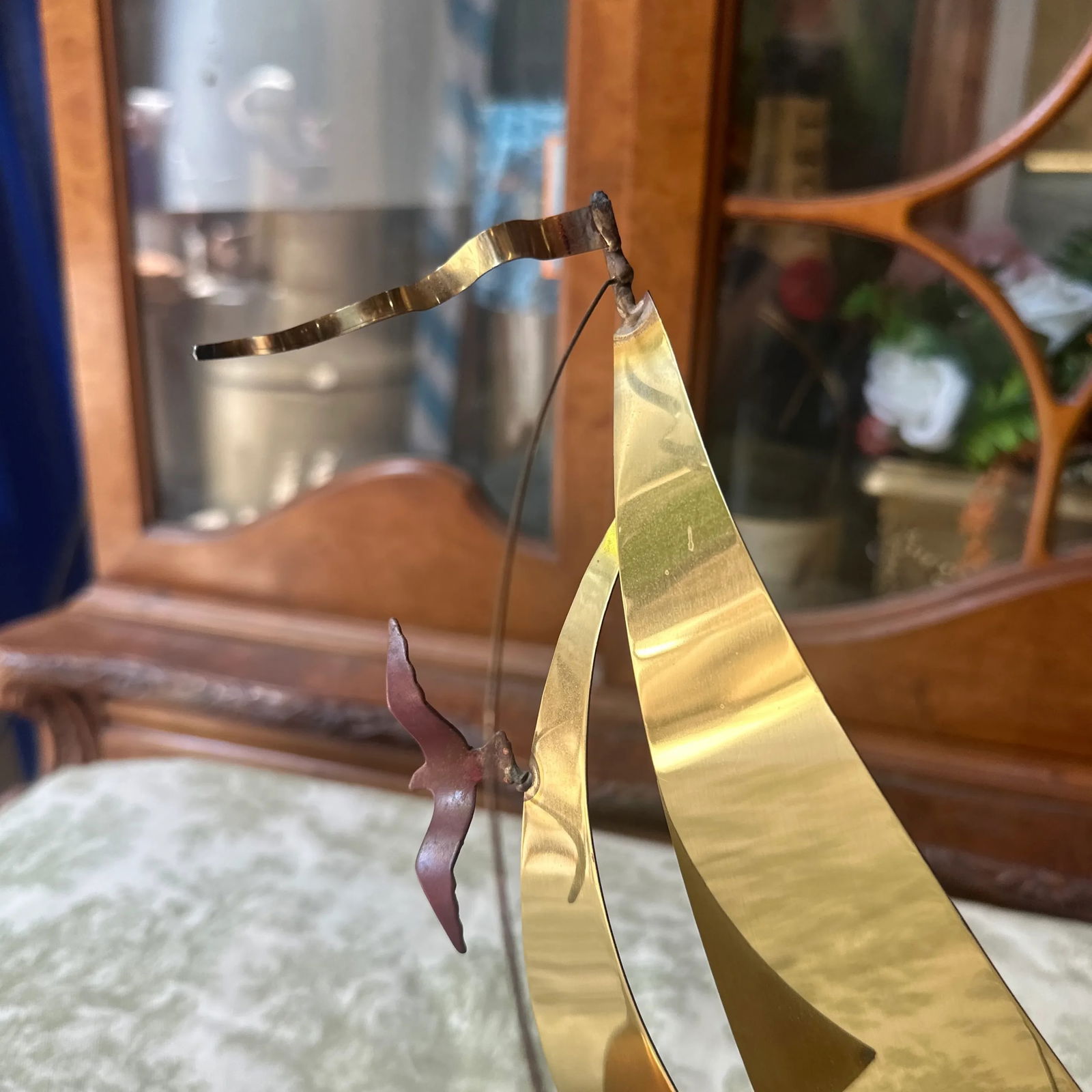 1970s Brass Sailboat Business Card Holder With Marble Base - 6