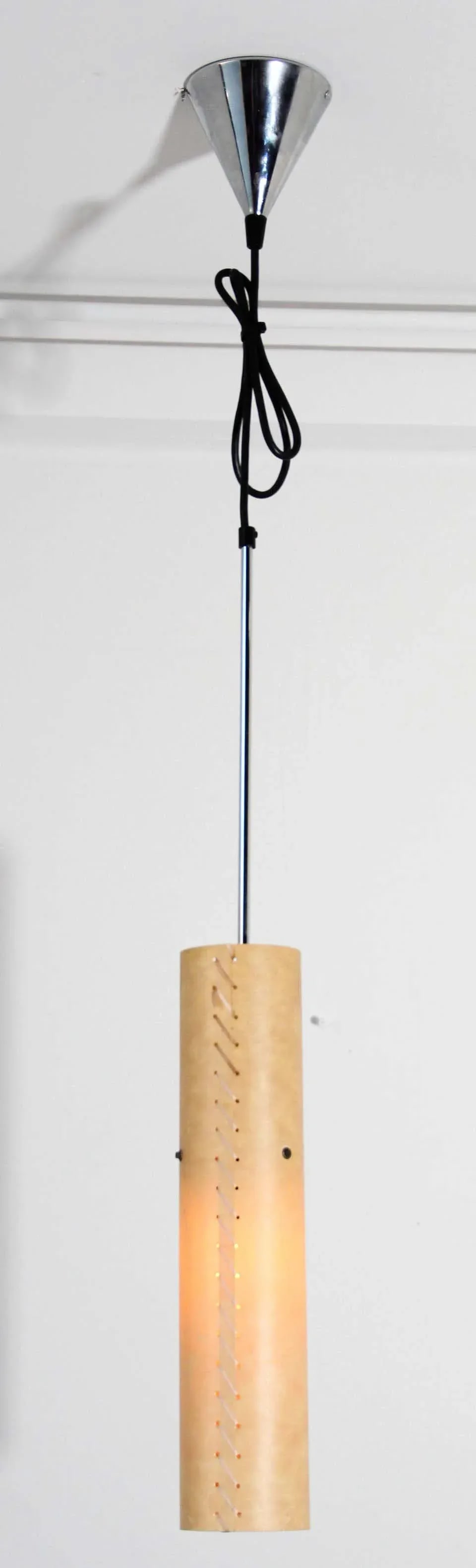 Pendant Light with Stitched Beige Parchment, Santa & Cole - 7