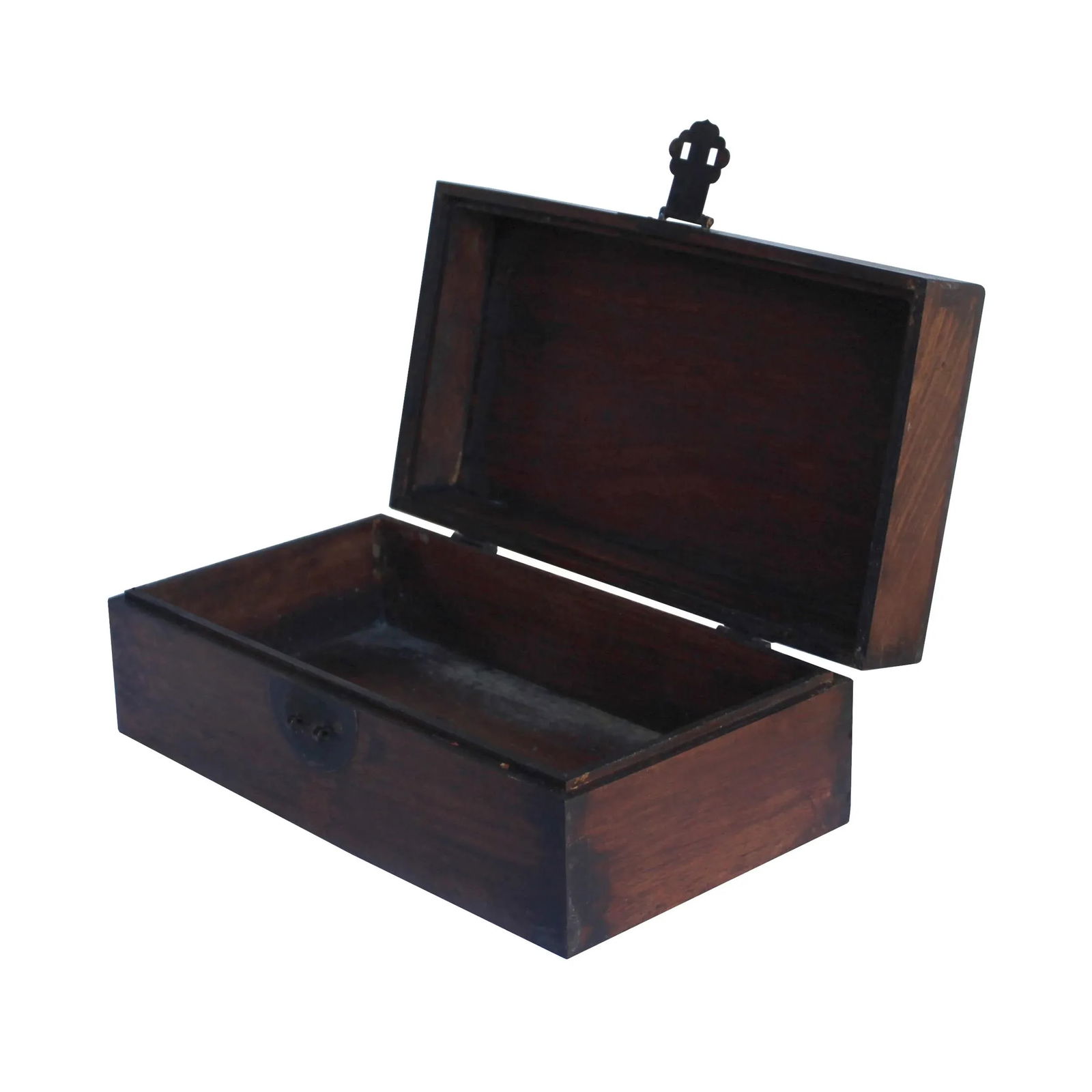 Chinese Brown Dimensional Relief Flower Motif Rectangular Storage Box Chest - 5