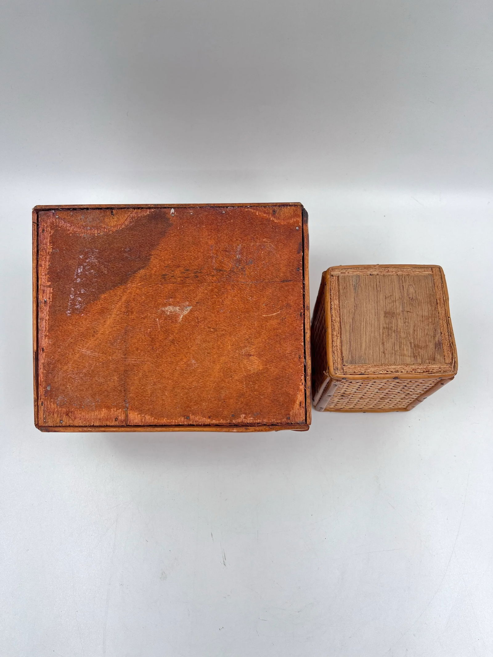 Vintage Boho Chic Bamboo and Cane Desk Set - Letter Holder and Pencil Cup - 8