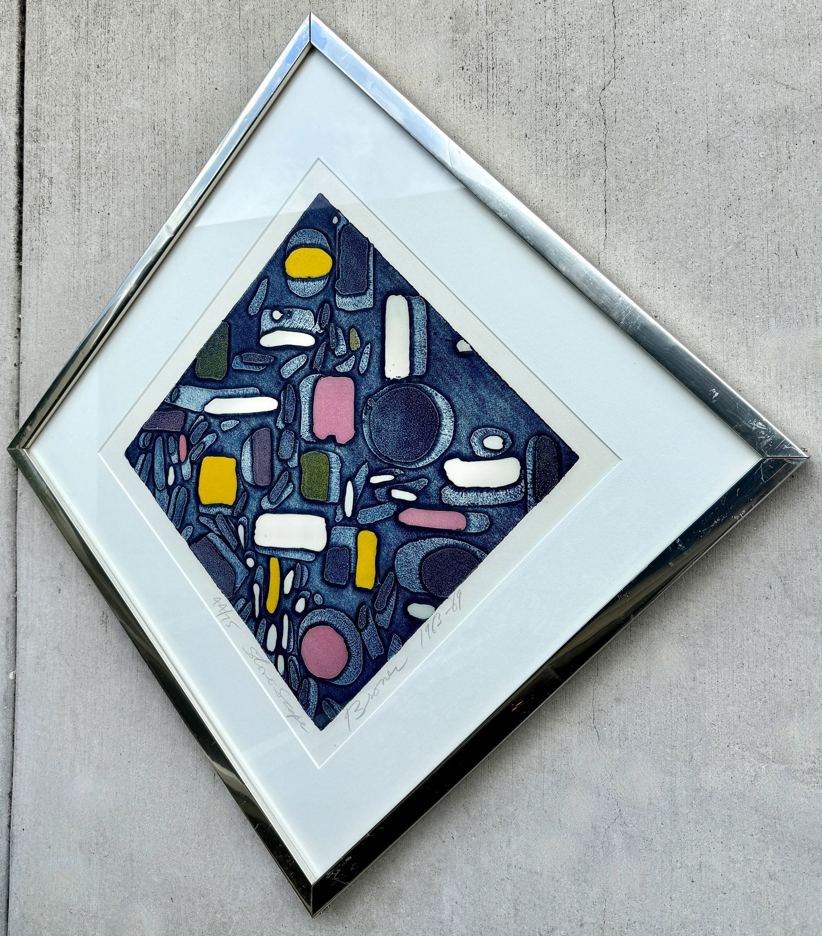 Color Intaglio Print "Stone Scape" by Robert Broner 1963-69 - 3
