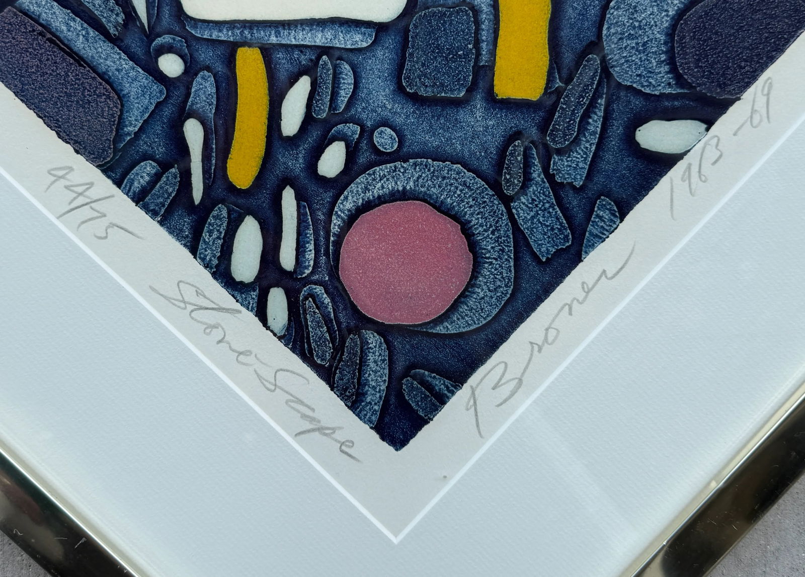 Color Intaglio Print "Stone Scape" by Robert Broner 1963-69 - 4
