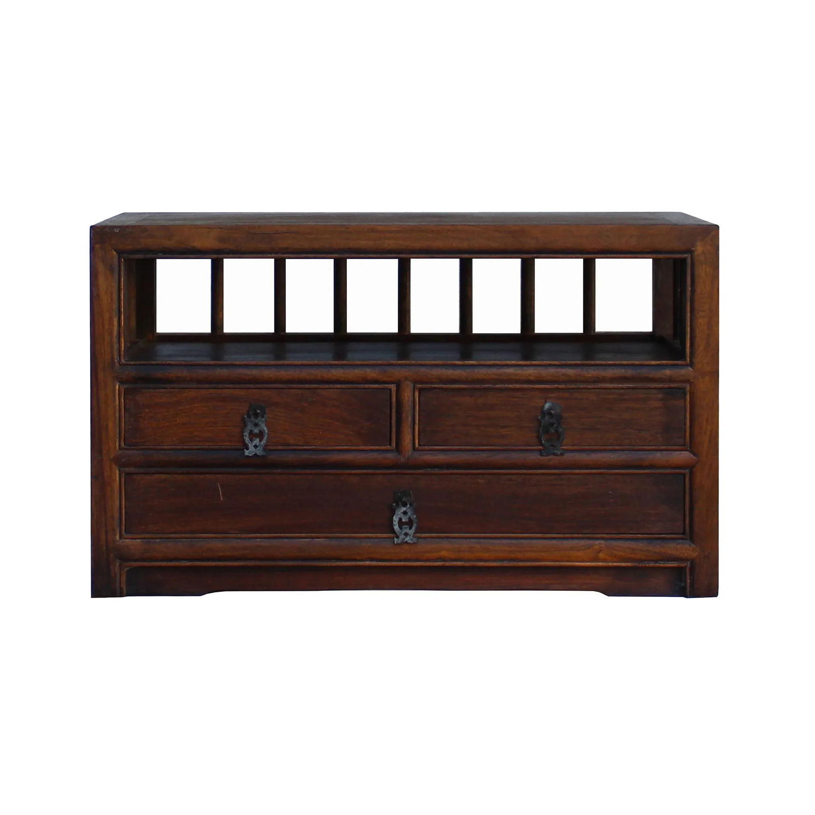 Chinese Brown Wood Rectangular Table Top Stand Display Easel Chest - 6