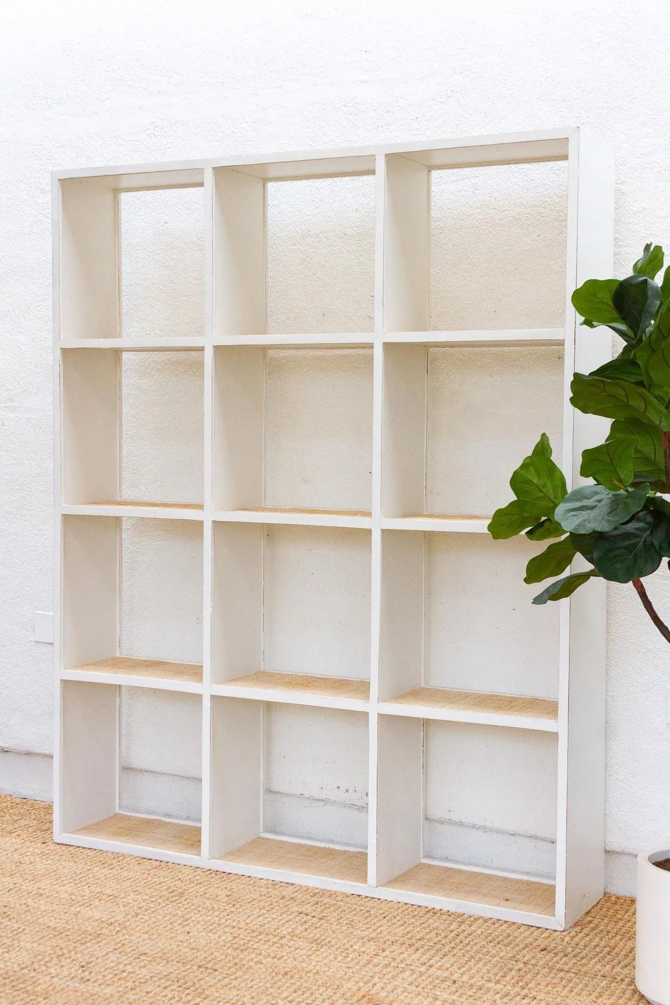 Large Vintage Acacia Wood Painted Bookcase - 4